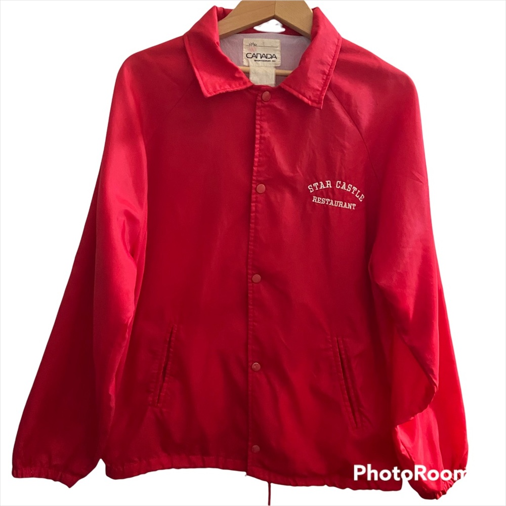 Vintage red Coaches jacket from Star Castle Restaurant